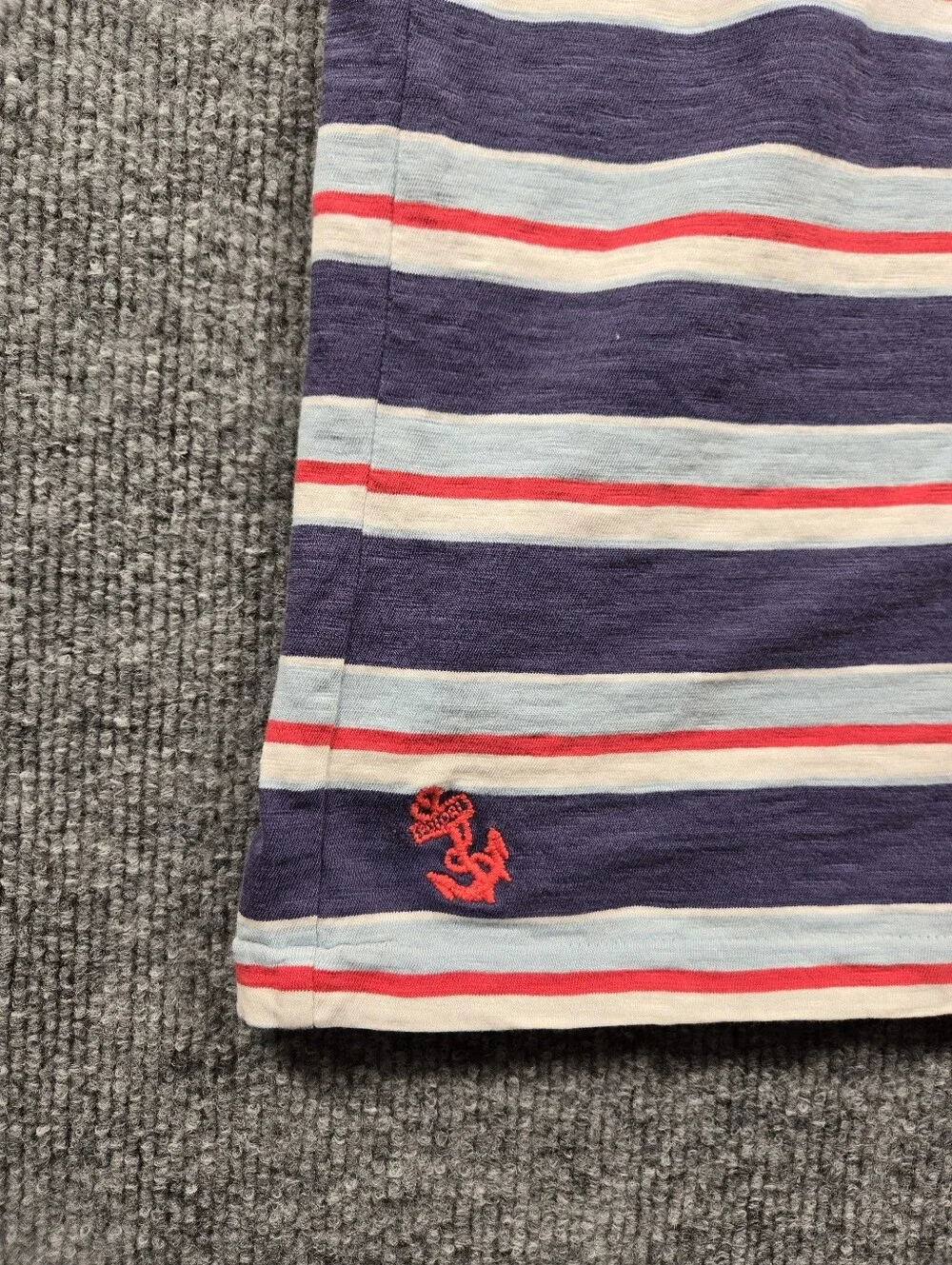 Polo by‎ Ralph Lauren Classic Fit Striped Pocket T-Shirt Anchor Logo Navy M